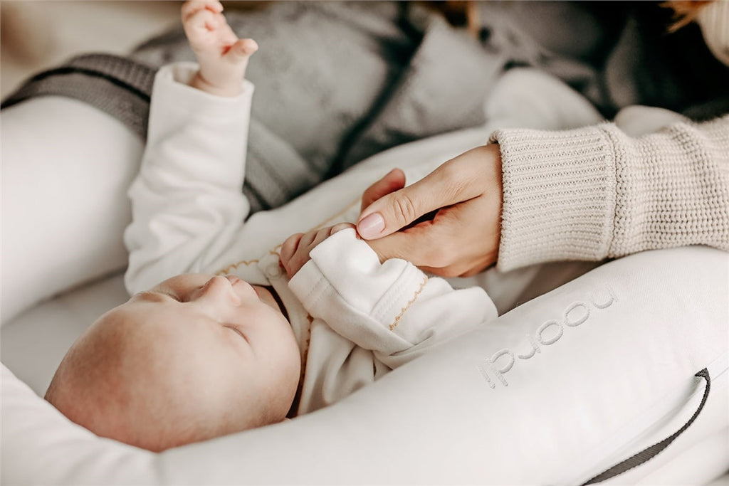 Noordi 2 in 1 Deluxe Baby Nest & Maternity Pillow with Silver-Ion Cotton - White