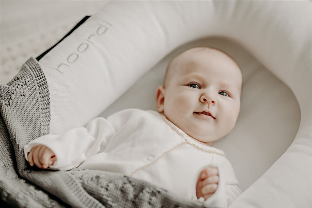 Noordi 2 in 1 Deluxe Baby Nest & Maternity Pillow with Silver-Ion Cotton - White