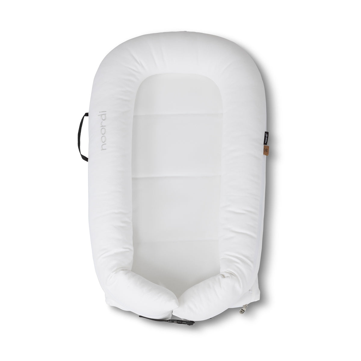 Noordi 2 in 1 Deluxe Baby Nest & Maternity Pillow with Silver-Ion Cotton - White