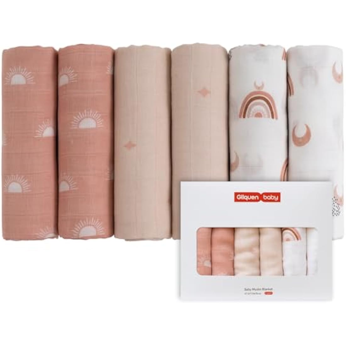 Muslin Squares - 6 pack - Rust, Peach, White