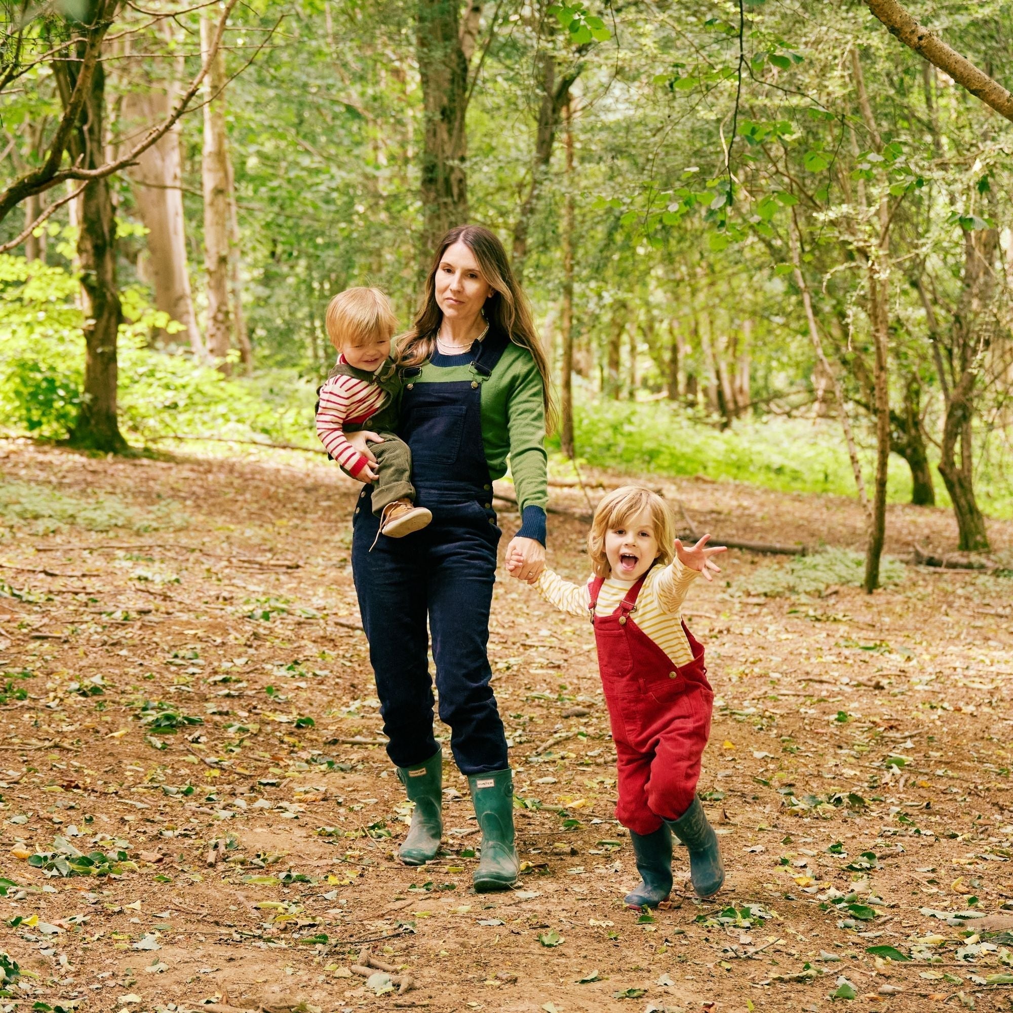 Dotty Dungarees Chunky Cord Dungarees - Robin Red