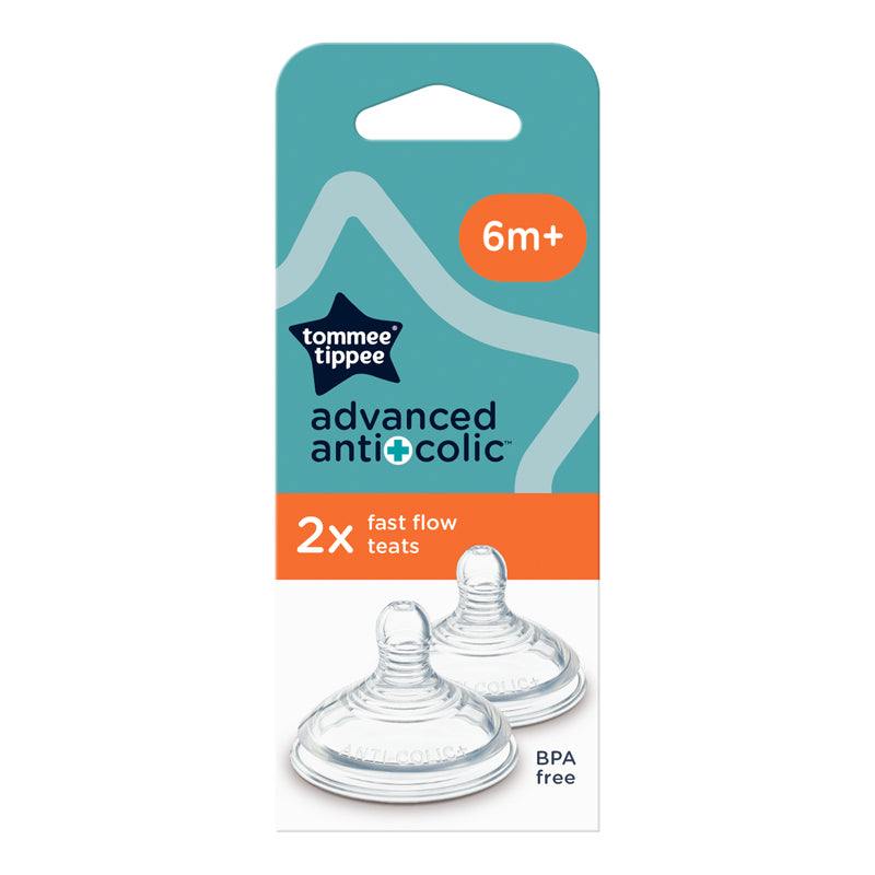 Tommee Tippee Advanced Anti-Colic Teat - Fast Flow - 2 Pack