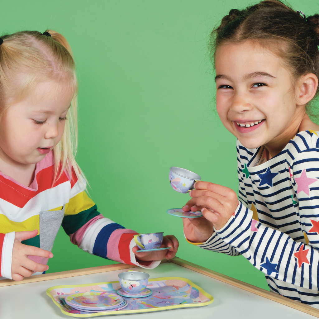 Musical Tin Tea Set 15 Piece - Fantasy