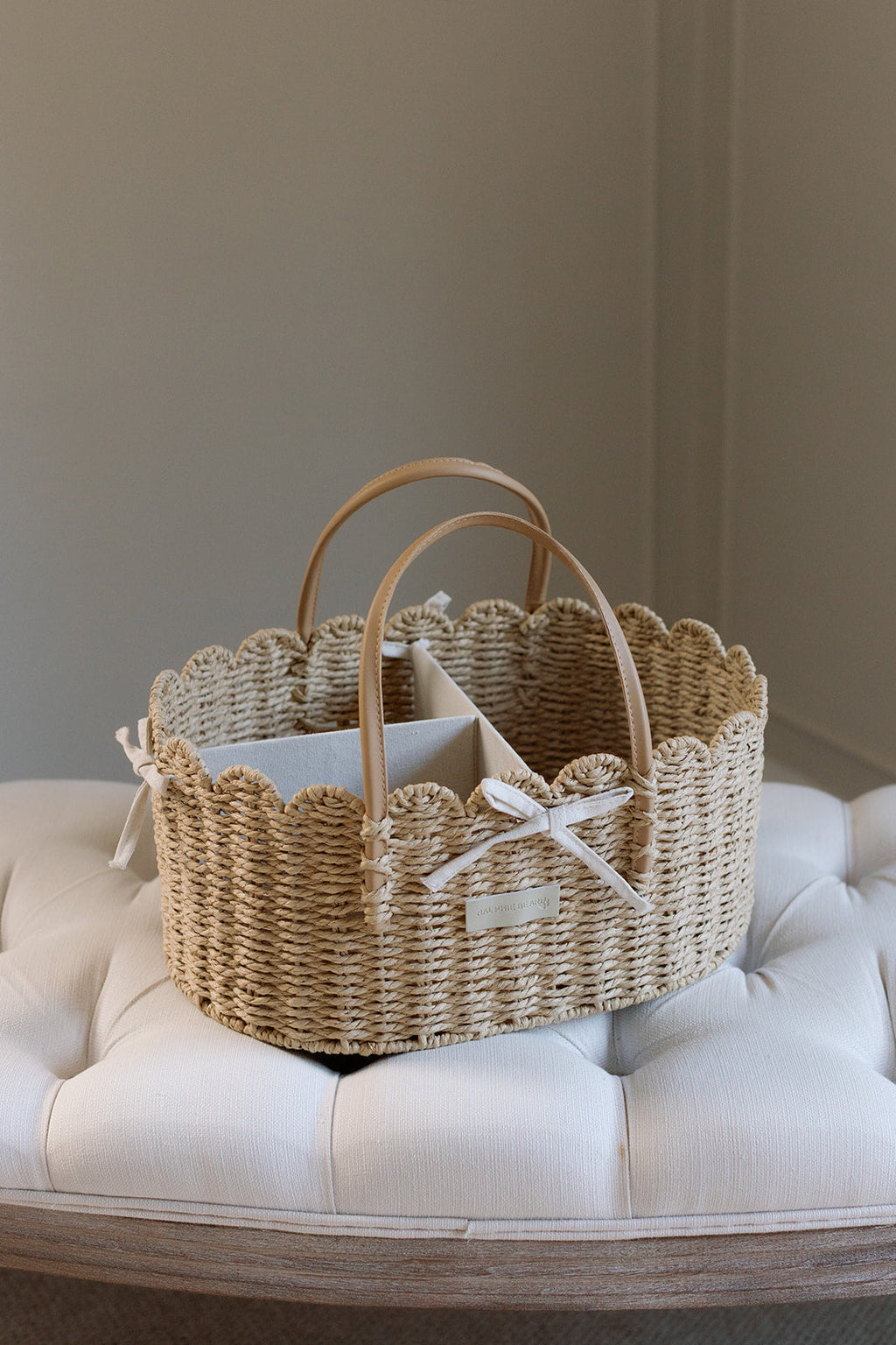 Ralphie Bear Scallop Edge Nappy Caddy / Basket