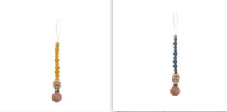 Beech & Silicone Dummy / Pacifier Clip