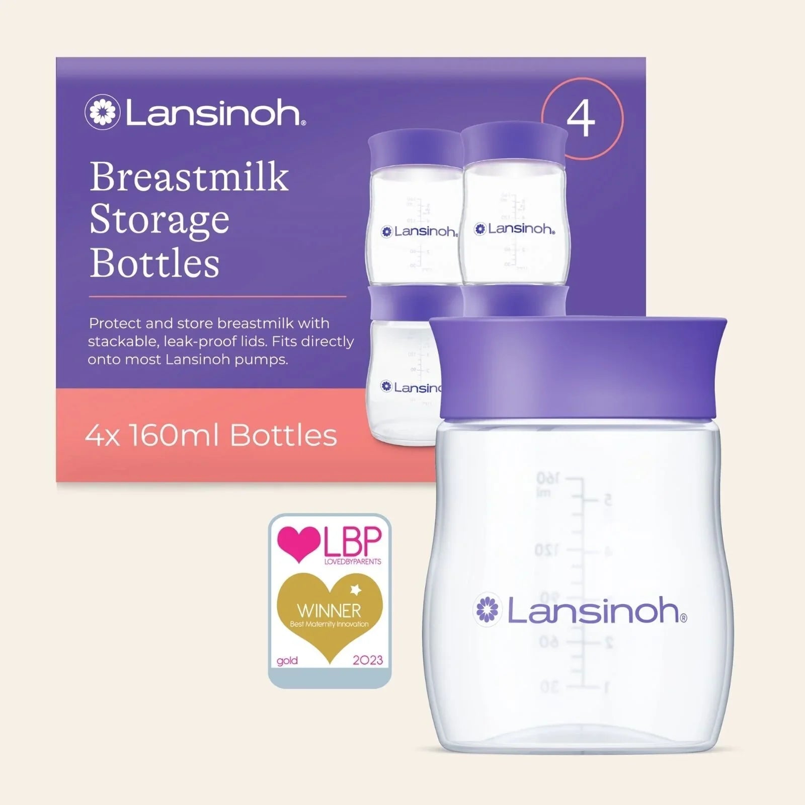 Lansinoh Breastmilk Storage Bottles - Pack of 4