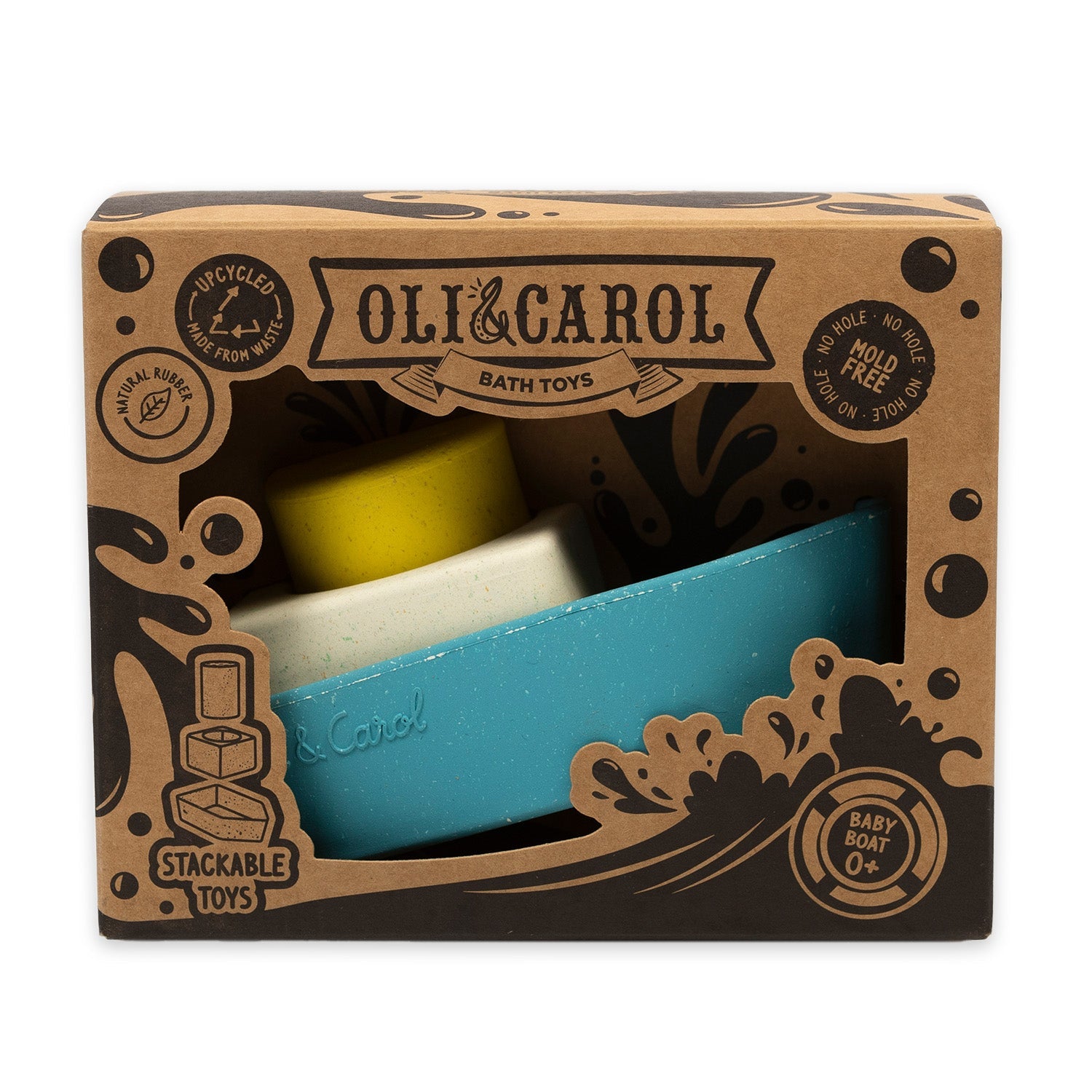 Oli & Carol Upcycled Boat Bath Toy - Yellow