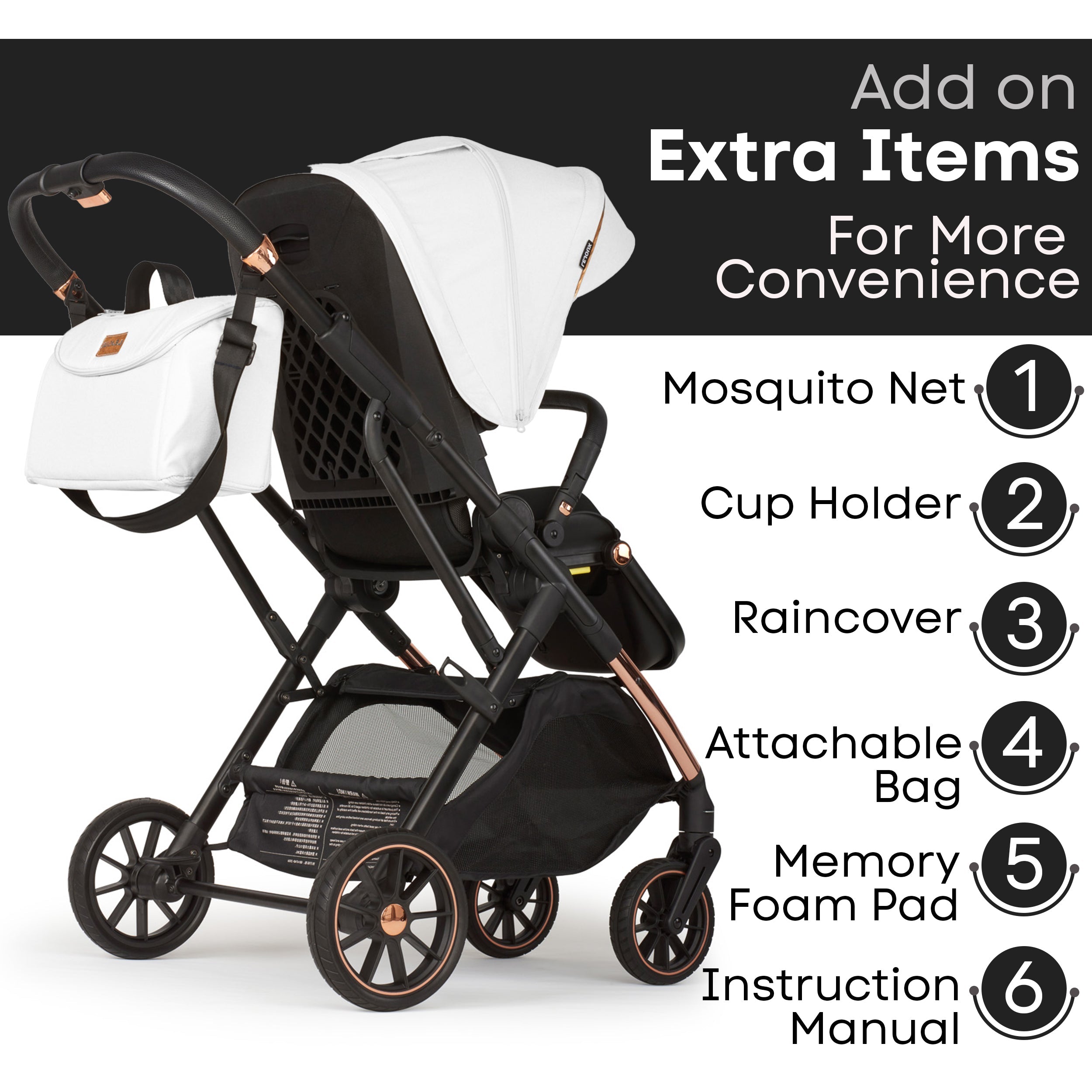 Lejoux+ Baby Pram Stroller Pushchair - 0 Months +