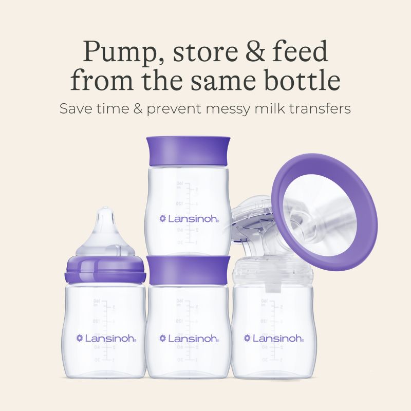 Lansinoh Plastic Milk Storage Bottles - 4 Pack