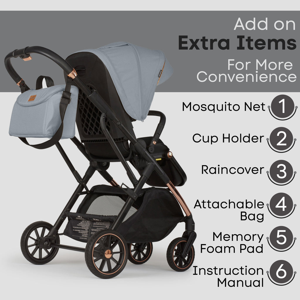 Lejoux+ Baby Pram Stroller Pushchair - 0 Months +