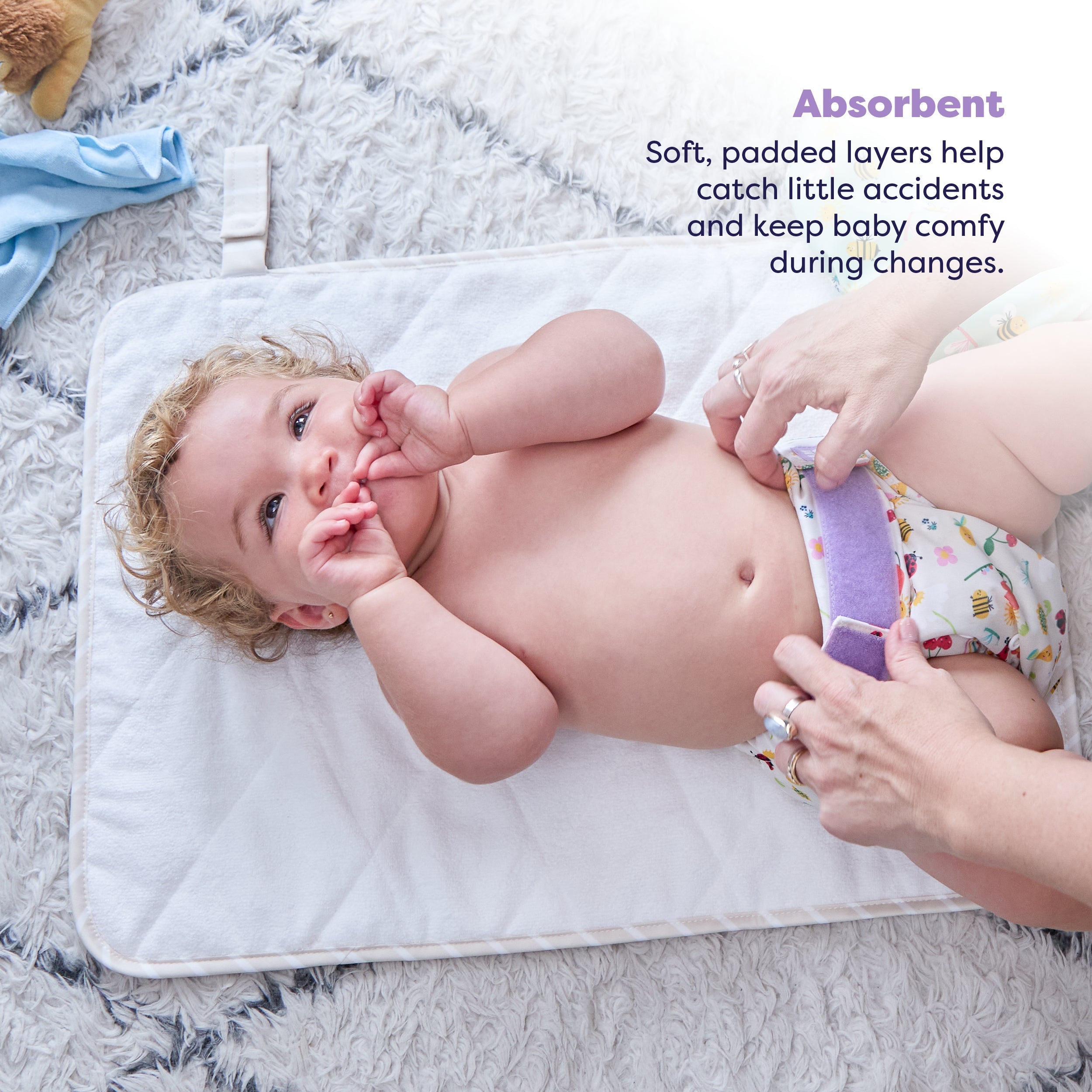 Bambino Mio On-The-Move Baby Changing Mat - Neutral Stripe