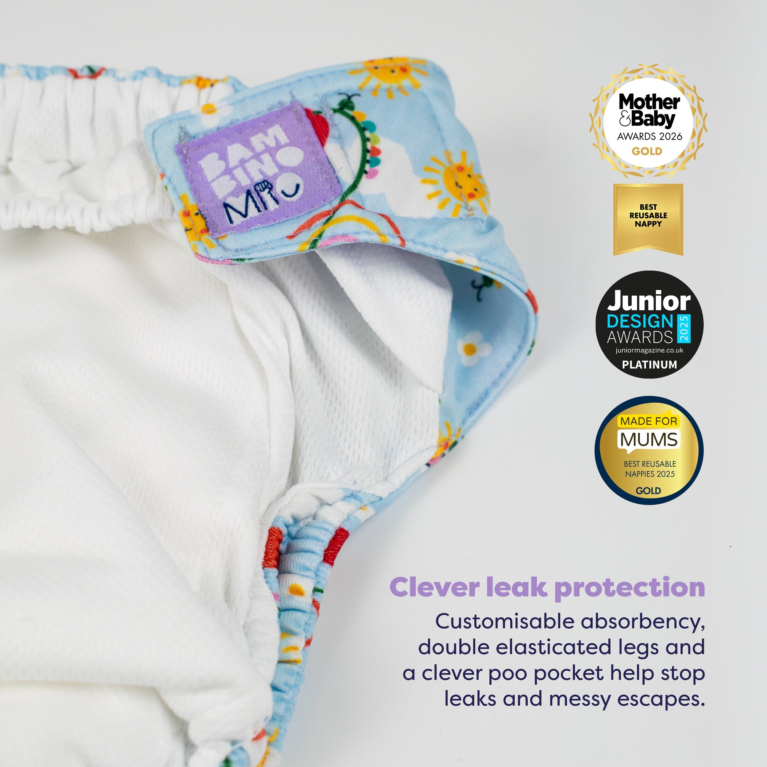 Bambino Mio Revolutionary Reusable Nappy - Happy Days