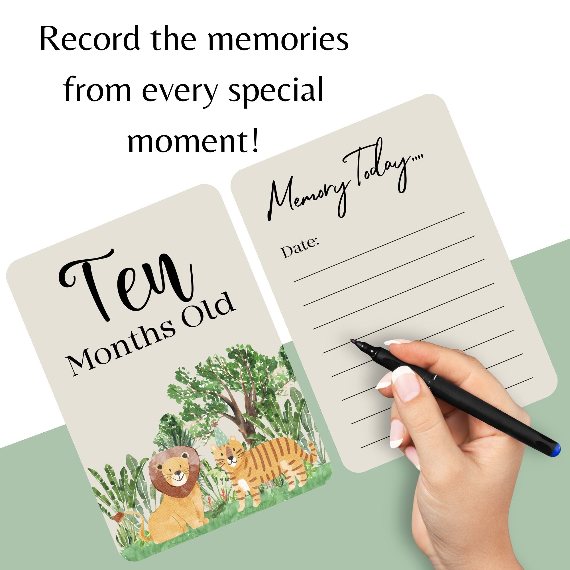 40 Baby Milestone Cards - First Year Memories