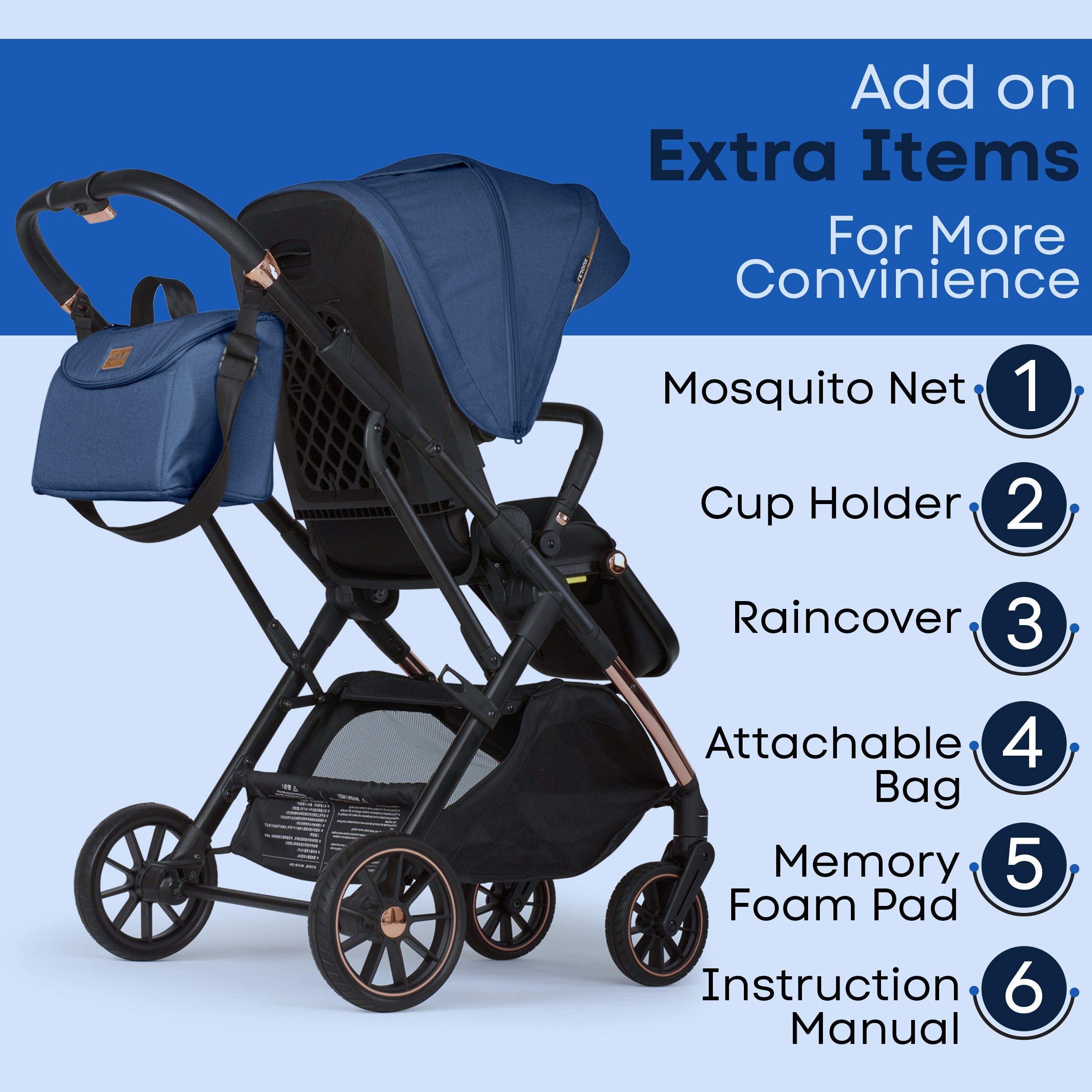 Lejoux+ Baby Pram Stroller Pushchair - 0 Months +