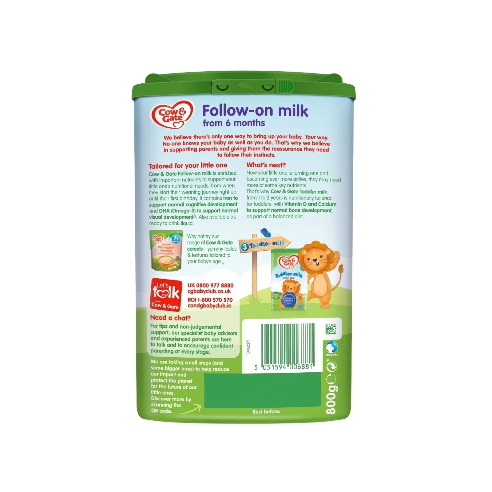 Cow and Gate 2 Follow On Milk Formula - 6-12 months 800g