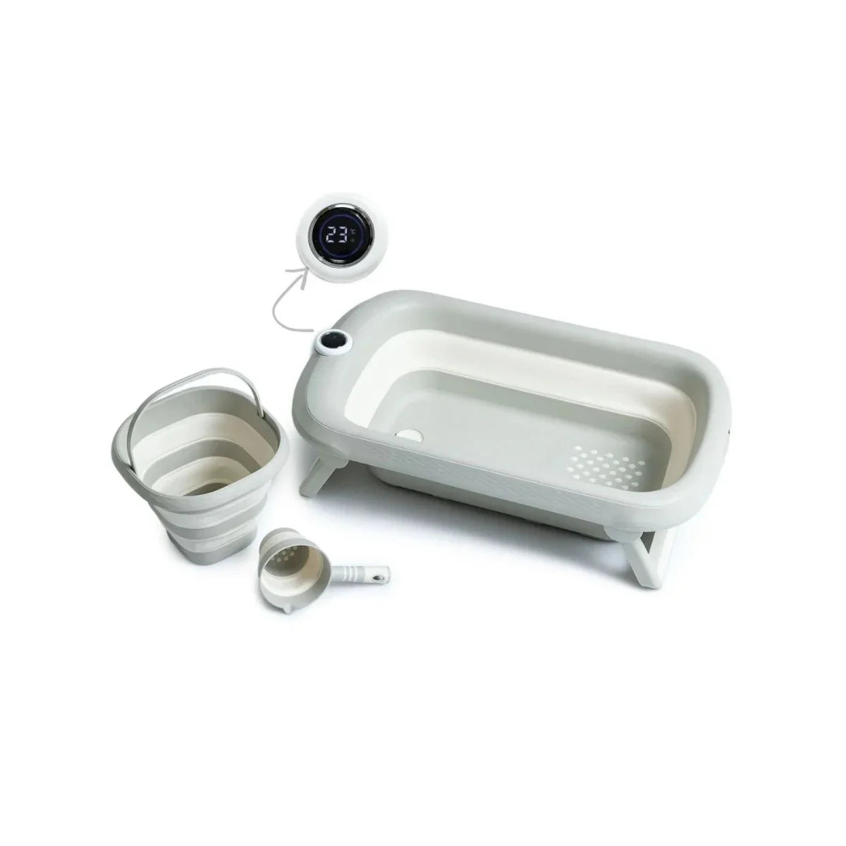 baby plus Bath Tub with Thermometer Set 3 pcs