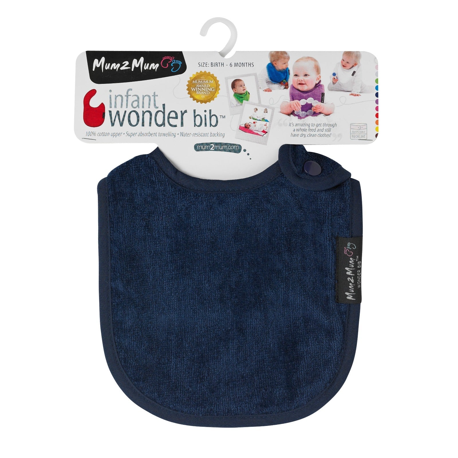 5 PACK - Mum 2 Mum Infant Wonder Bibs - Blues - Baby&More