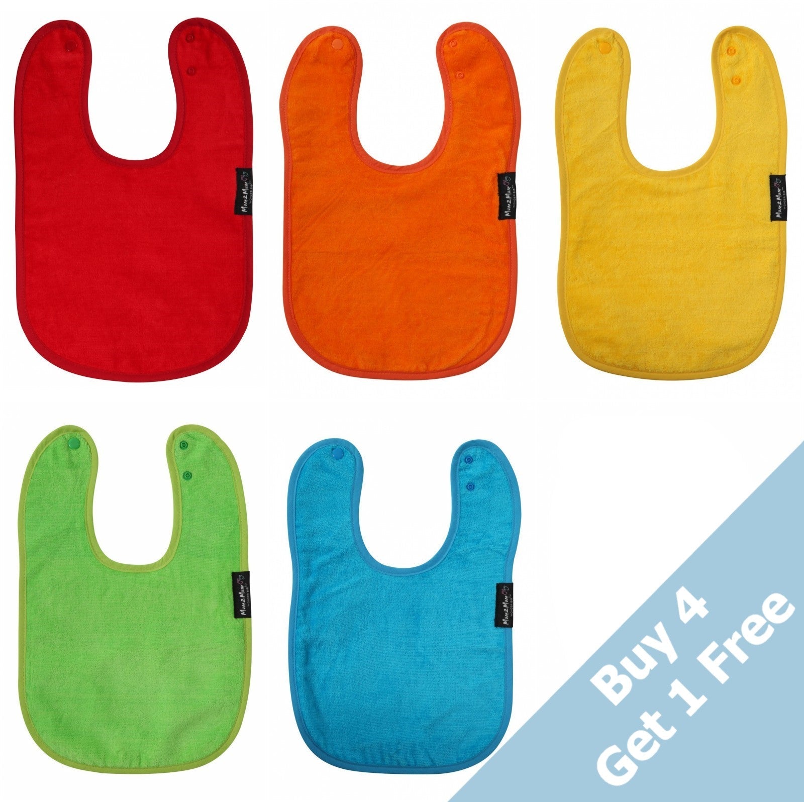 5 PACK - Mum 2 Mum Standard Wonder Bib - Brights - Baby&More