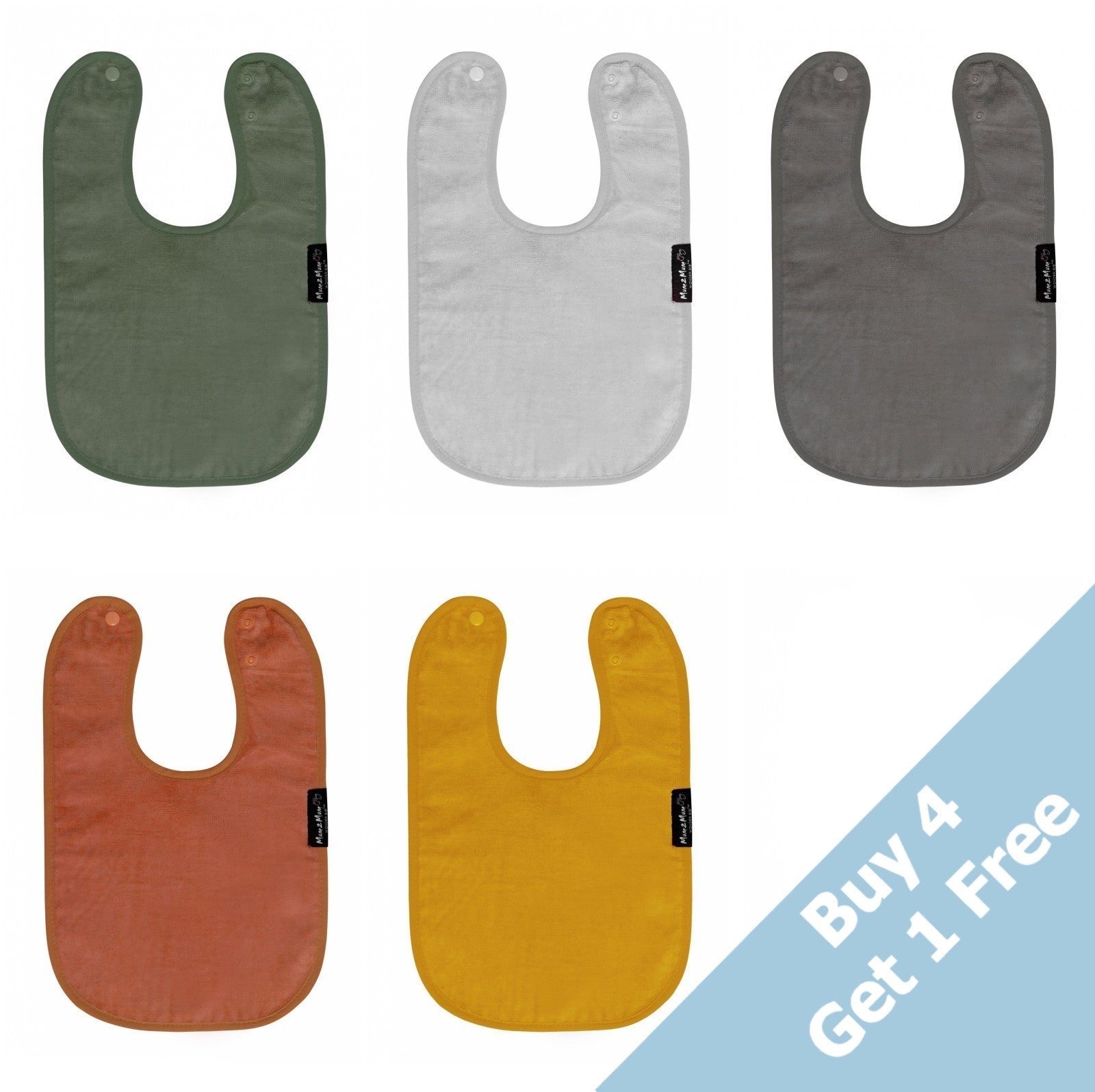 5 PACK - Mum 2 Mum Standard Wonder Bib - Earth Tones - Baby&More