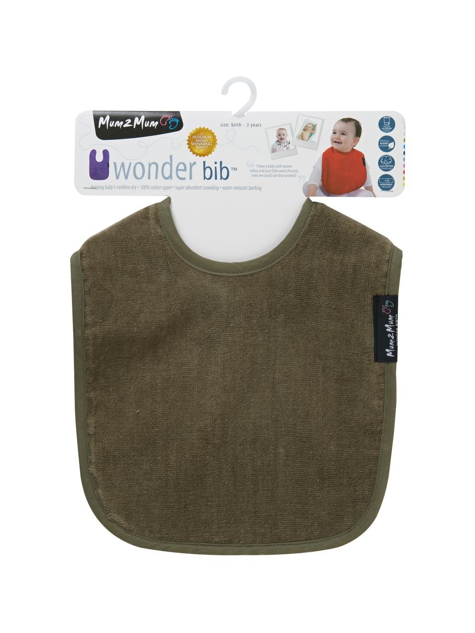 5 PACK - Mum 2 Mum Standard Wonder Bib - Earth Tones - Baby&More
