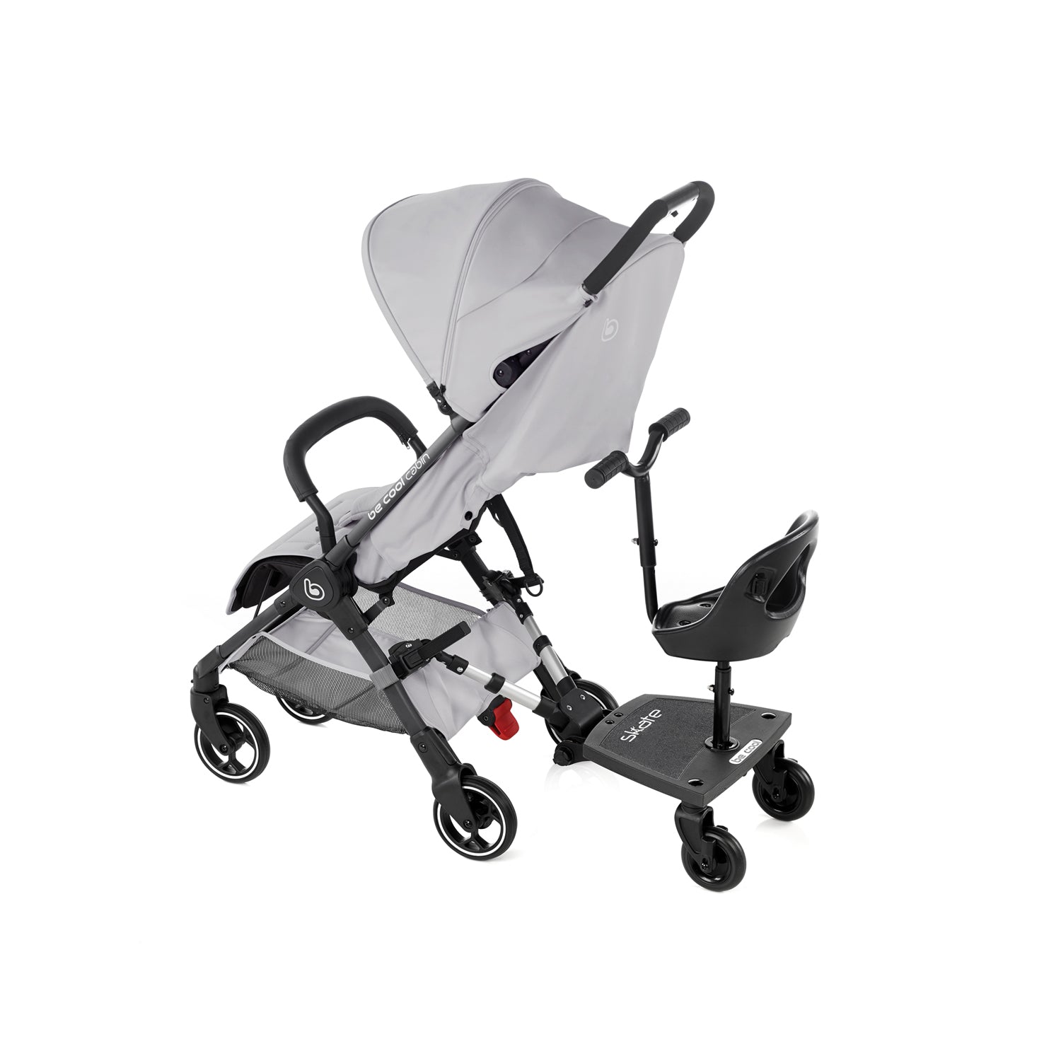 Be Cool Skate Universal Buggy Platform + Seat Unit – Seated or Standing Ride-On Board for Second Child