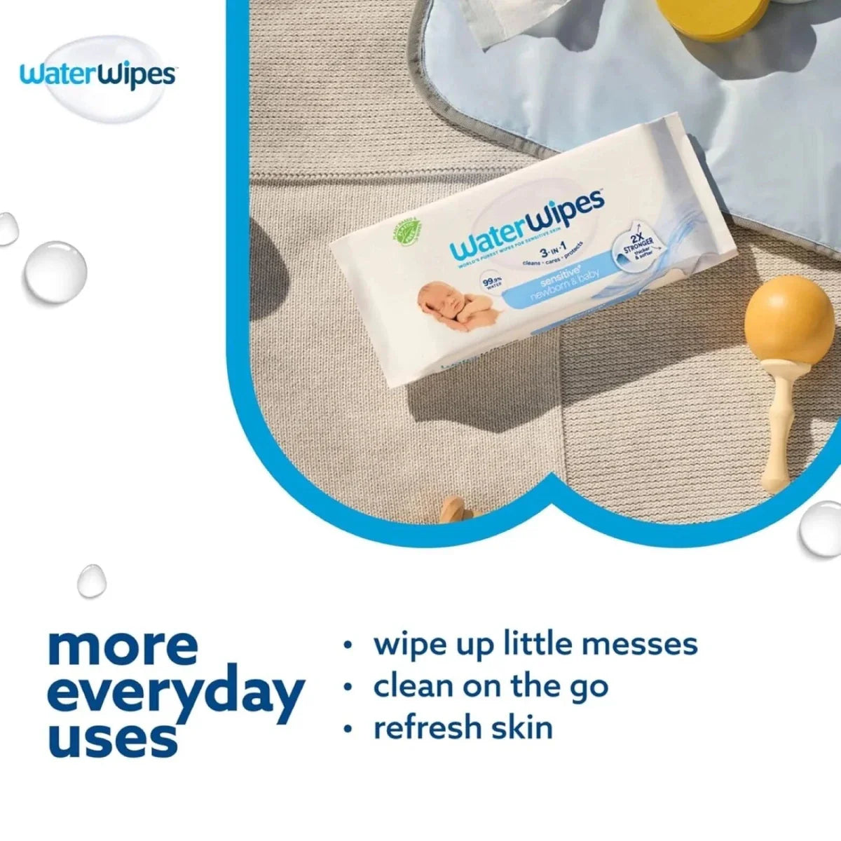 WaterWipes Sensitive Baby Wipes - 12 Packs