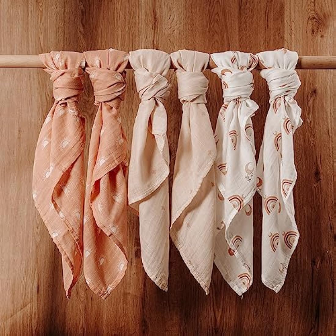 Muslin Squares - 6 pack - Rust, Peach, White