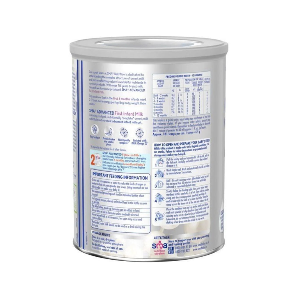 SMA Advanced 1 First Infant Milk Formula - from Birth 800g