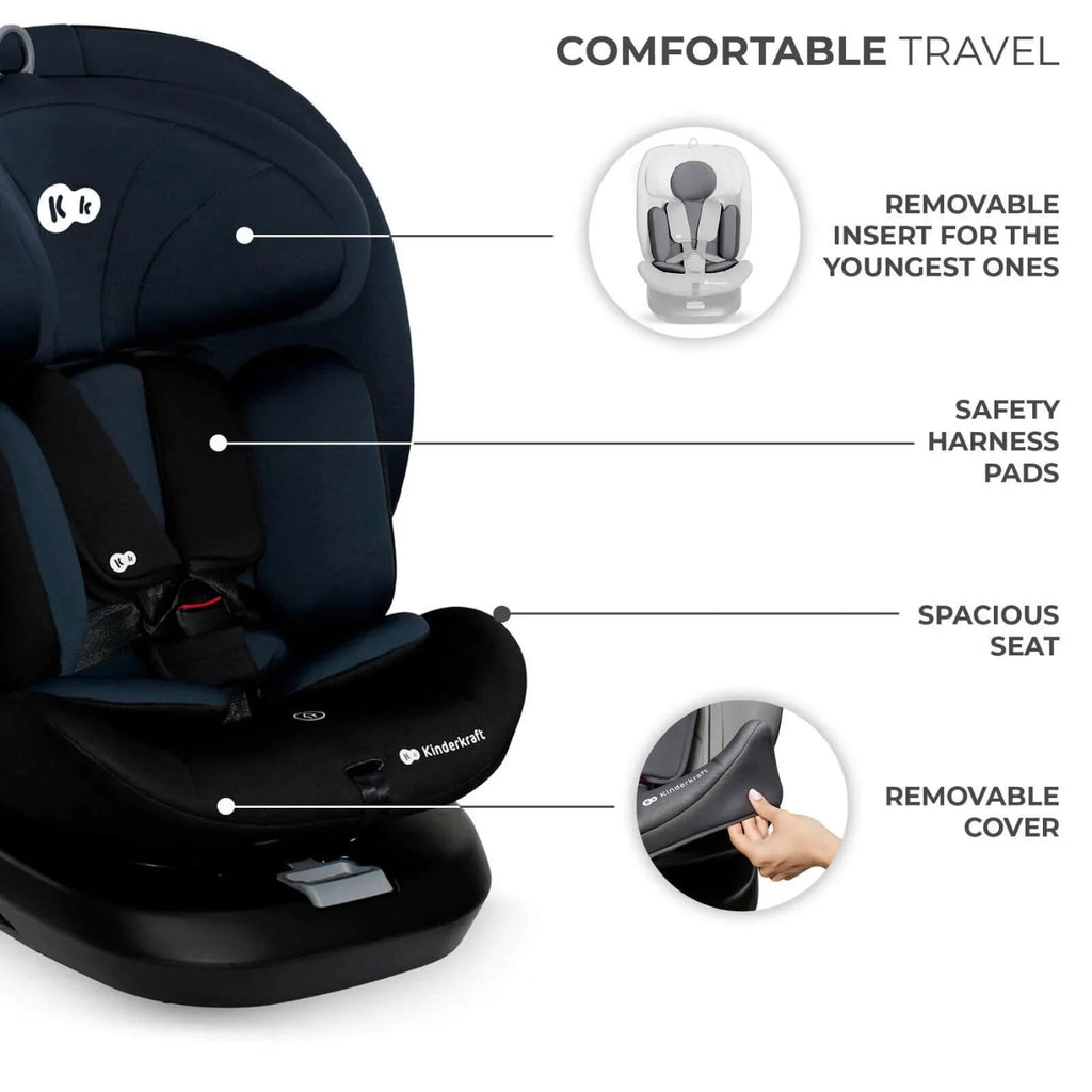 Kinderkraft i-Grow i-Size Car Seat Group 0+/1/2/3 (Birth to 12 Years) - Black