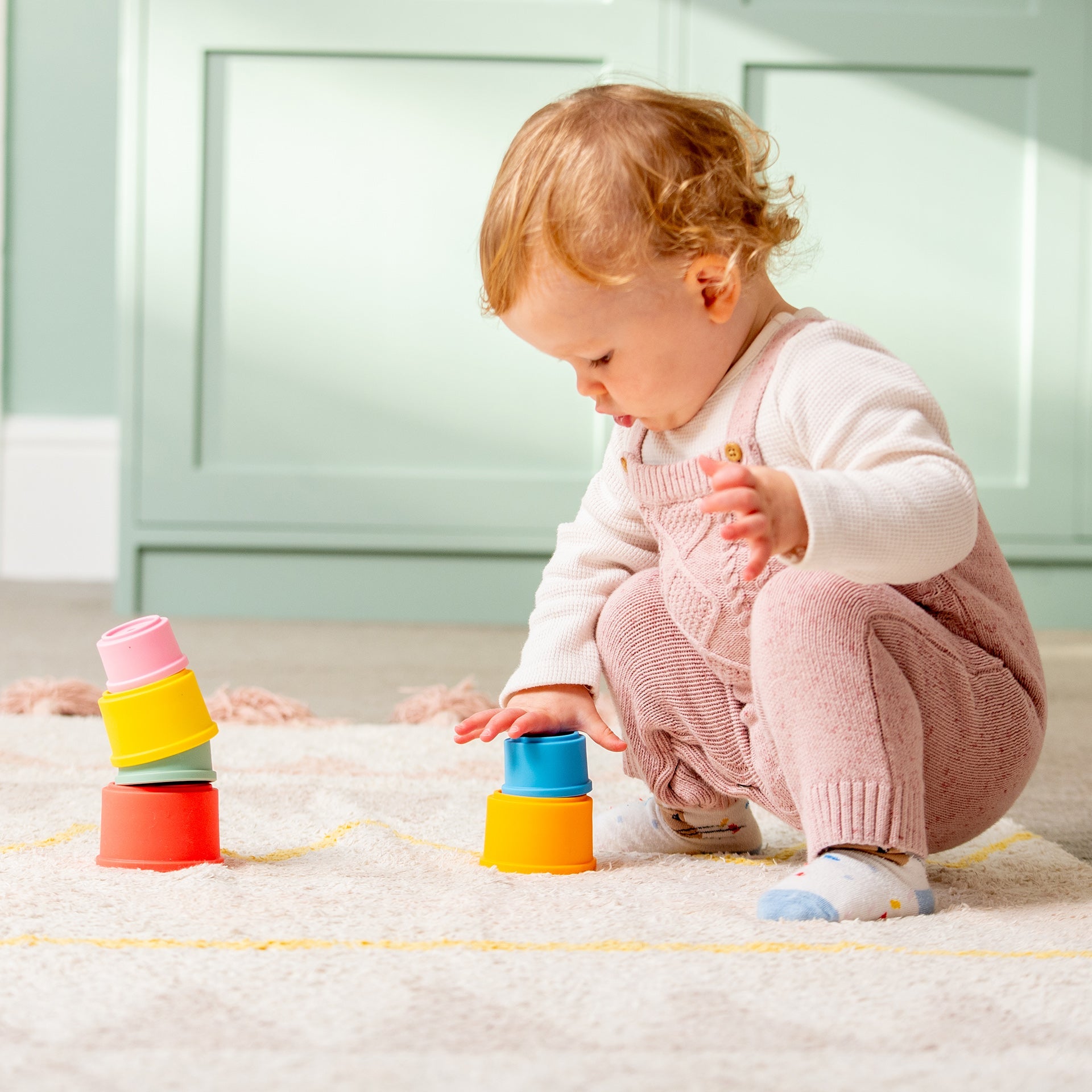 SiliSoft® Round Stacking Cups - Rainbow
