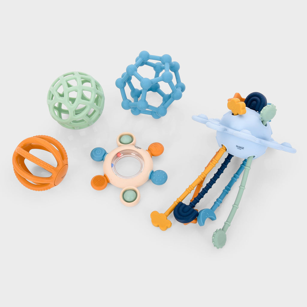 Silisoft Sensory Toy & Teether Set - Neutral