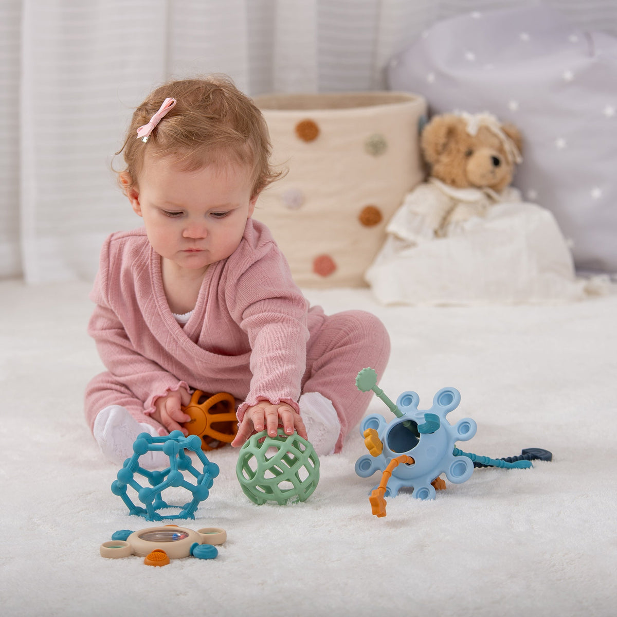 Silisoft Sensory Toy & Teether Set - Neutral