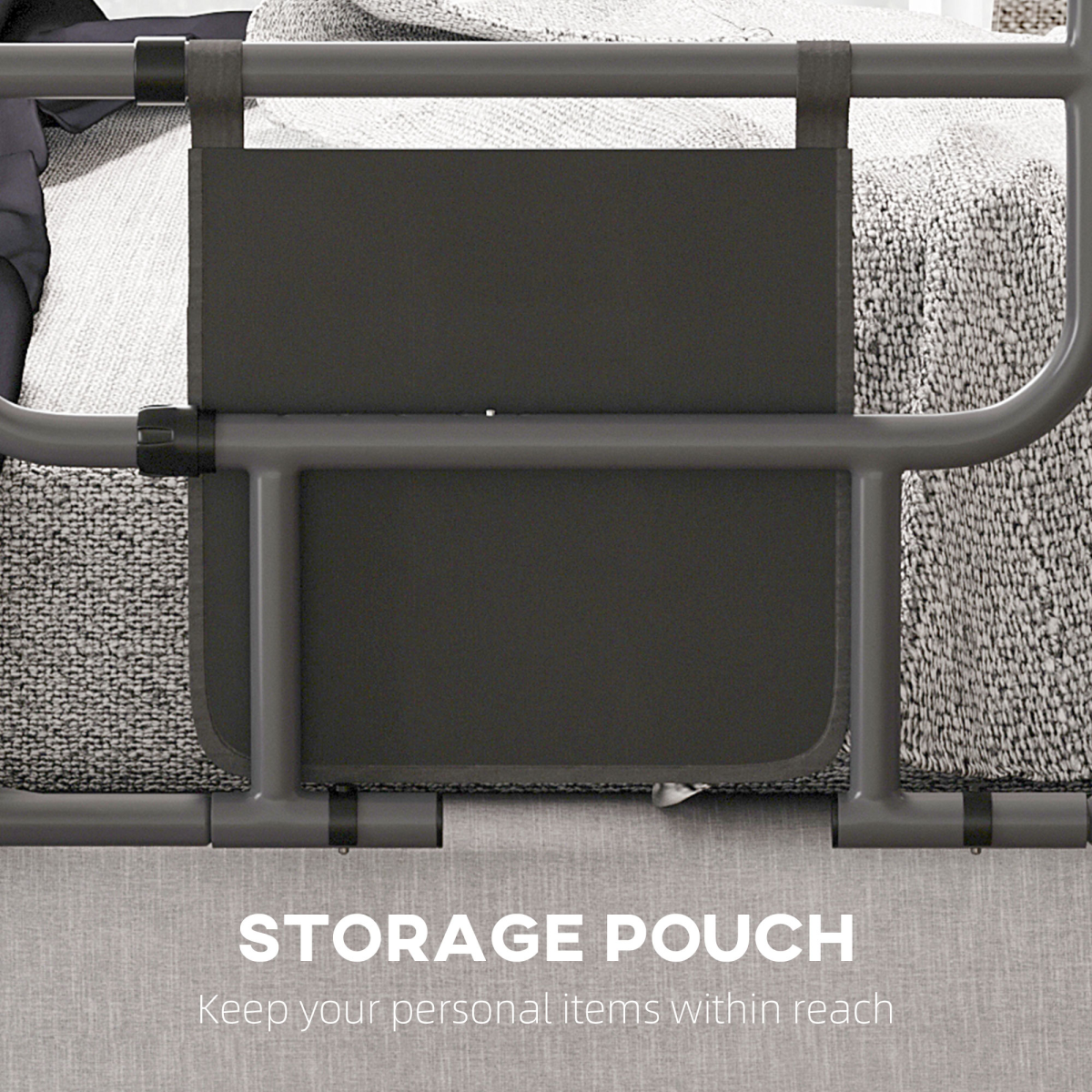 Folding Bed Rail for Elderly / Disabled Adults with Pocket