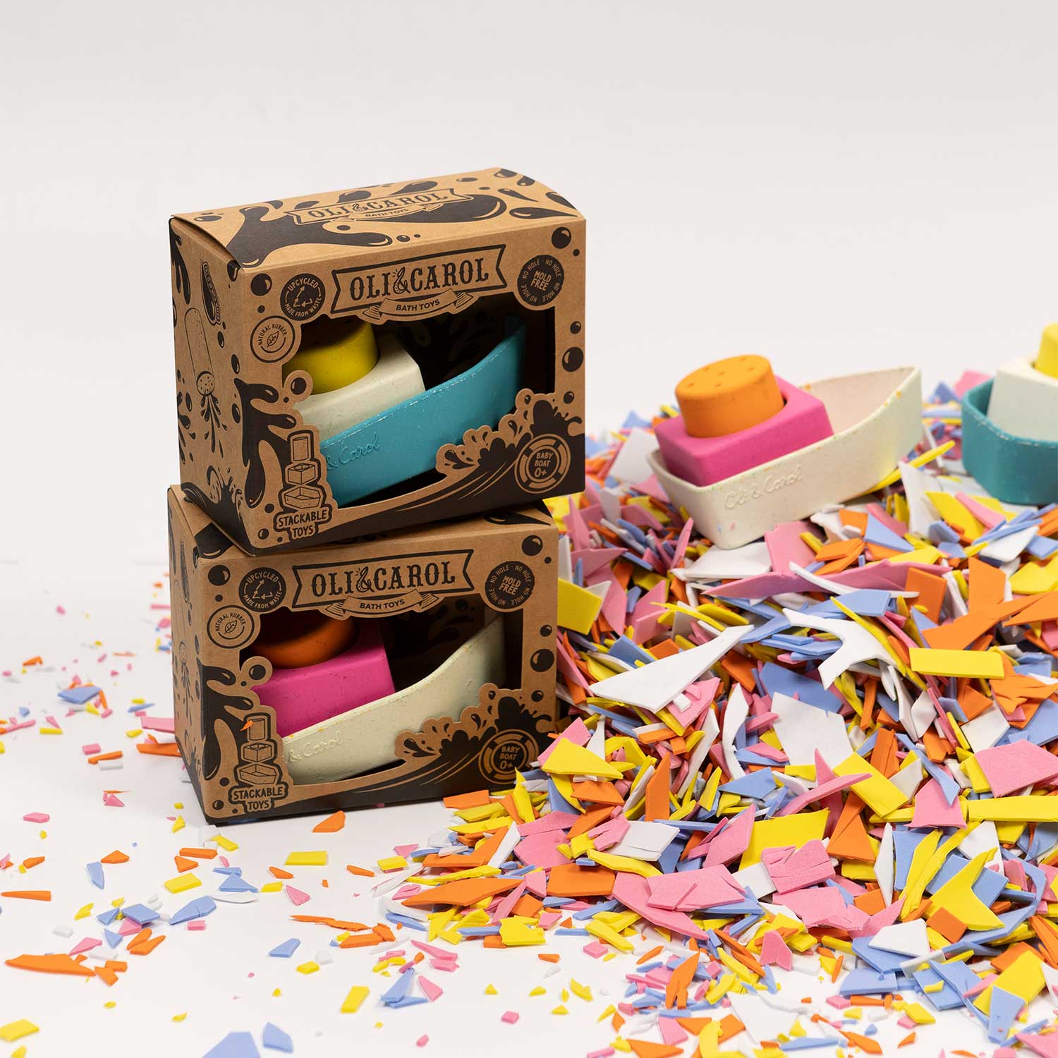 Oli & Carol Upcycled Boat Bath Toy - Yellow