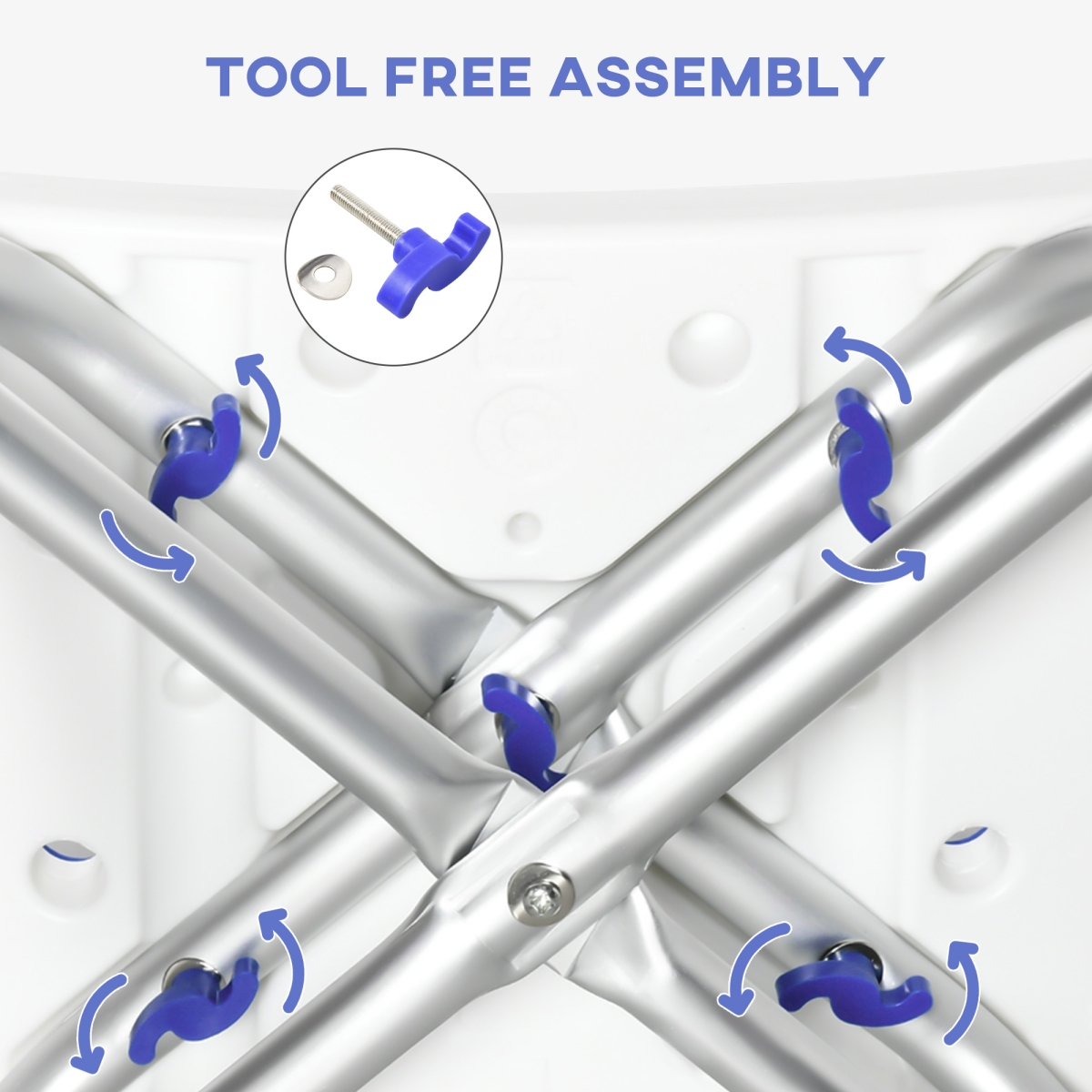 Bath / Shower Stool, Adjustable Height - Purple - Max 150kg