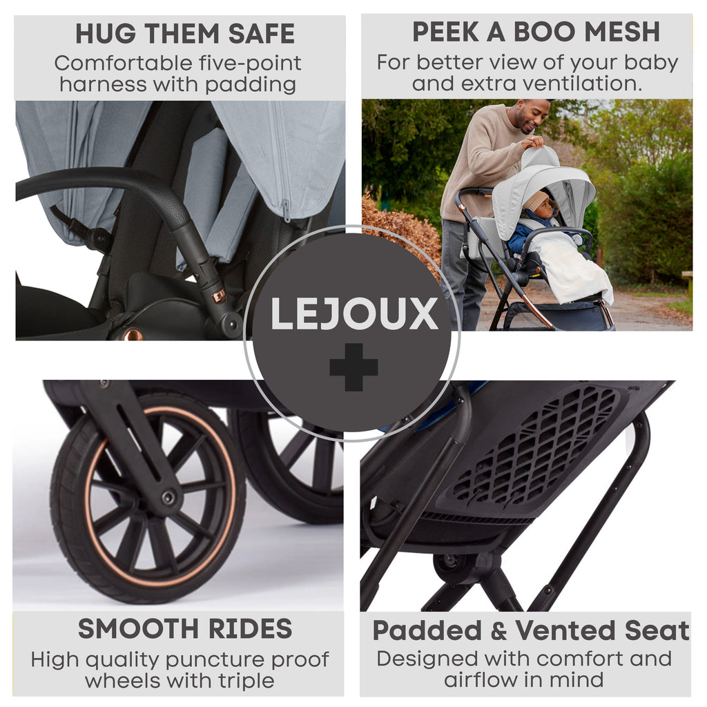 Lejoux+ Baby Pram Stroller Pushchair - 0 Months +