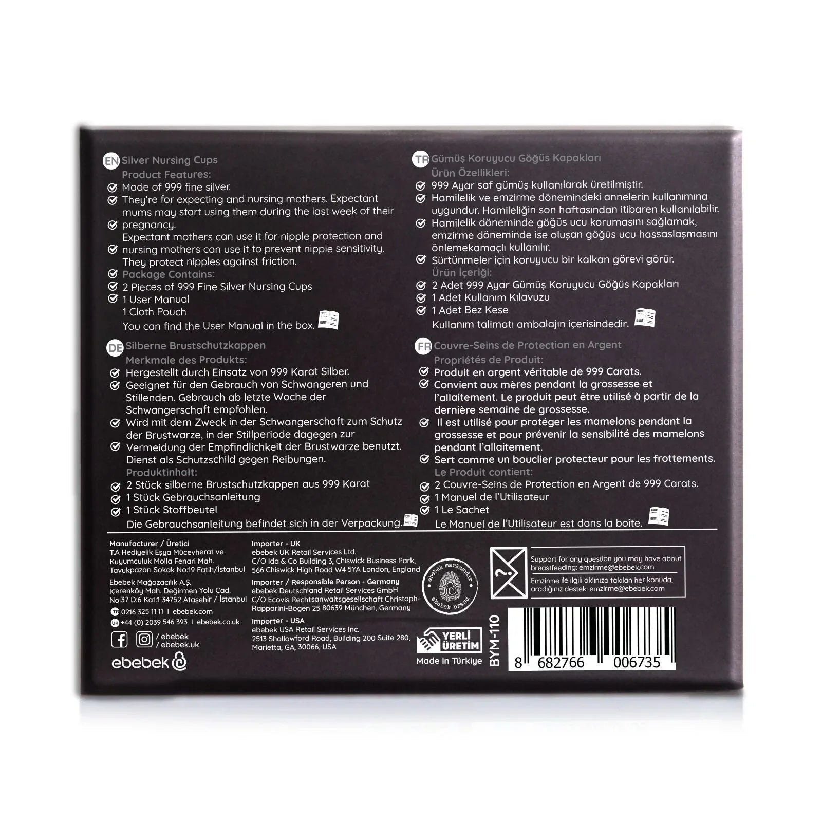 Sterling Silver Nipple Shield Covers / Nipple Cups - 2 Pack