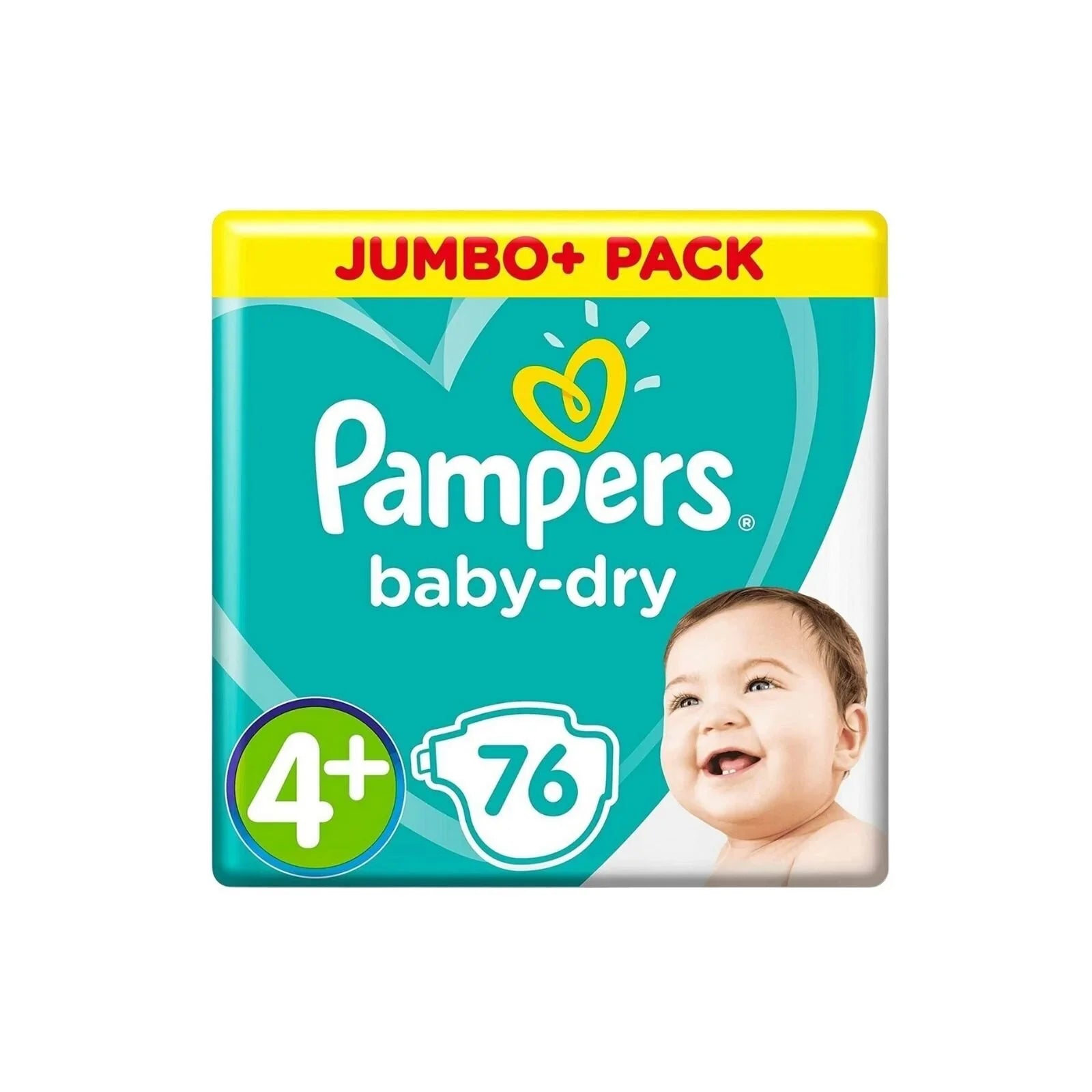 Pampers Baby Dry Size 4+ Jumbo Pack - 76 nappies