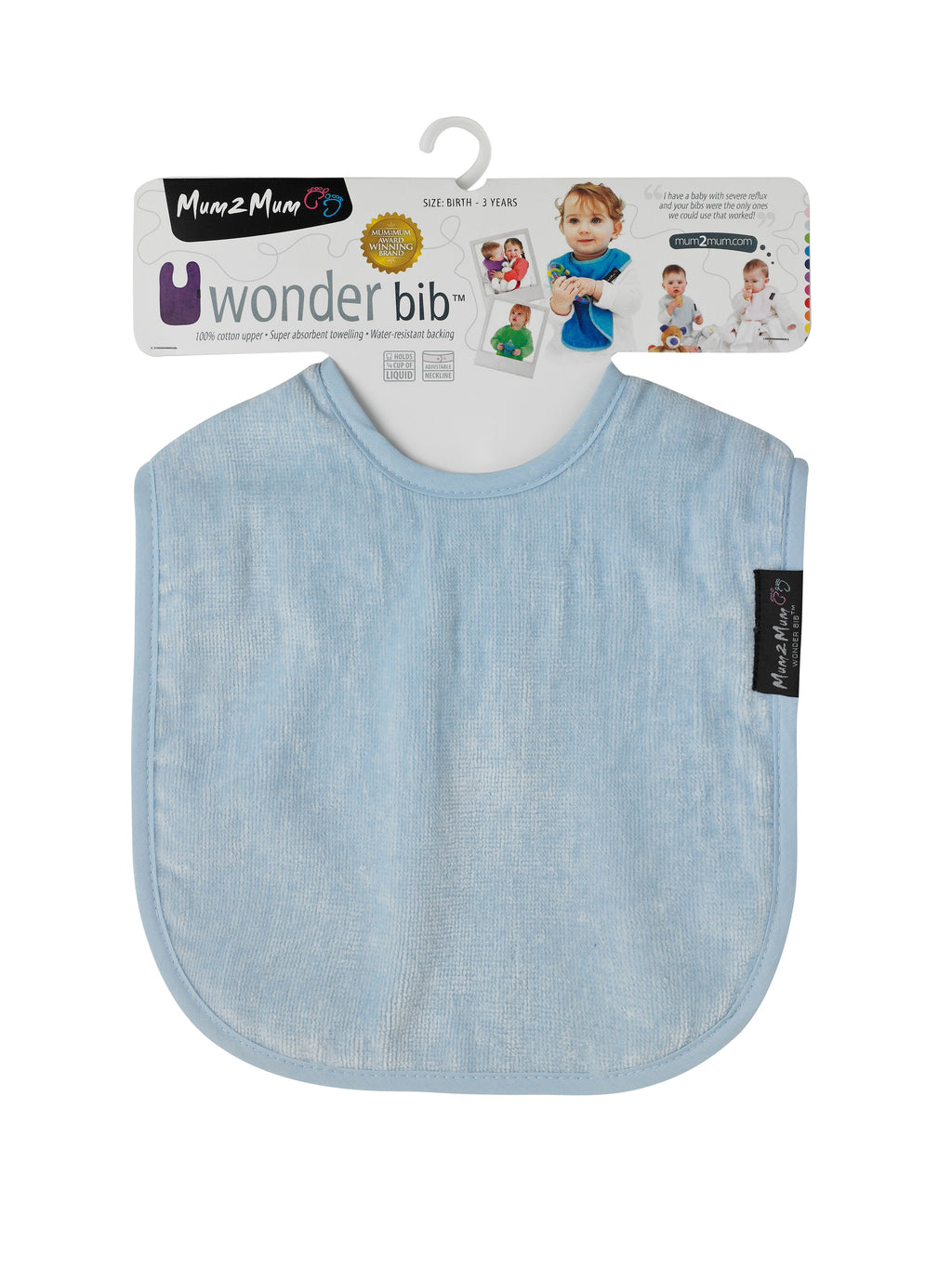 5 PACK - Mum 2 Mum Standard Wonder Bib - Blues