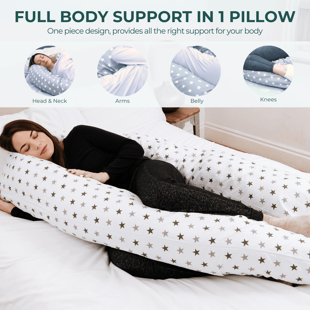 9 Ft Maternity Pillow And Case - Light Blue