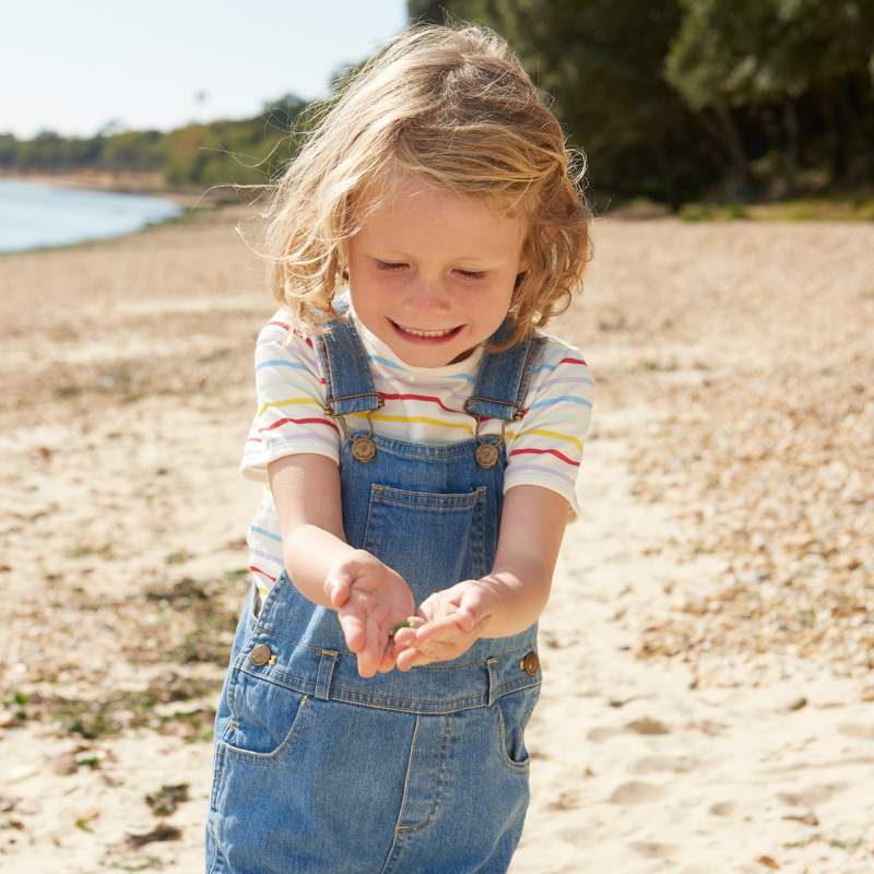 Dotty Dungarees Summer T-Shirt - Rainbow Breton Stripe