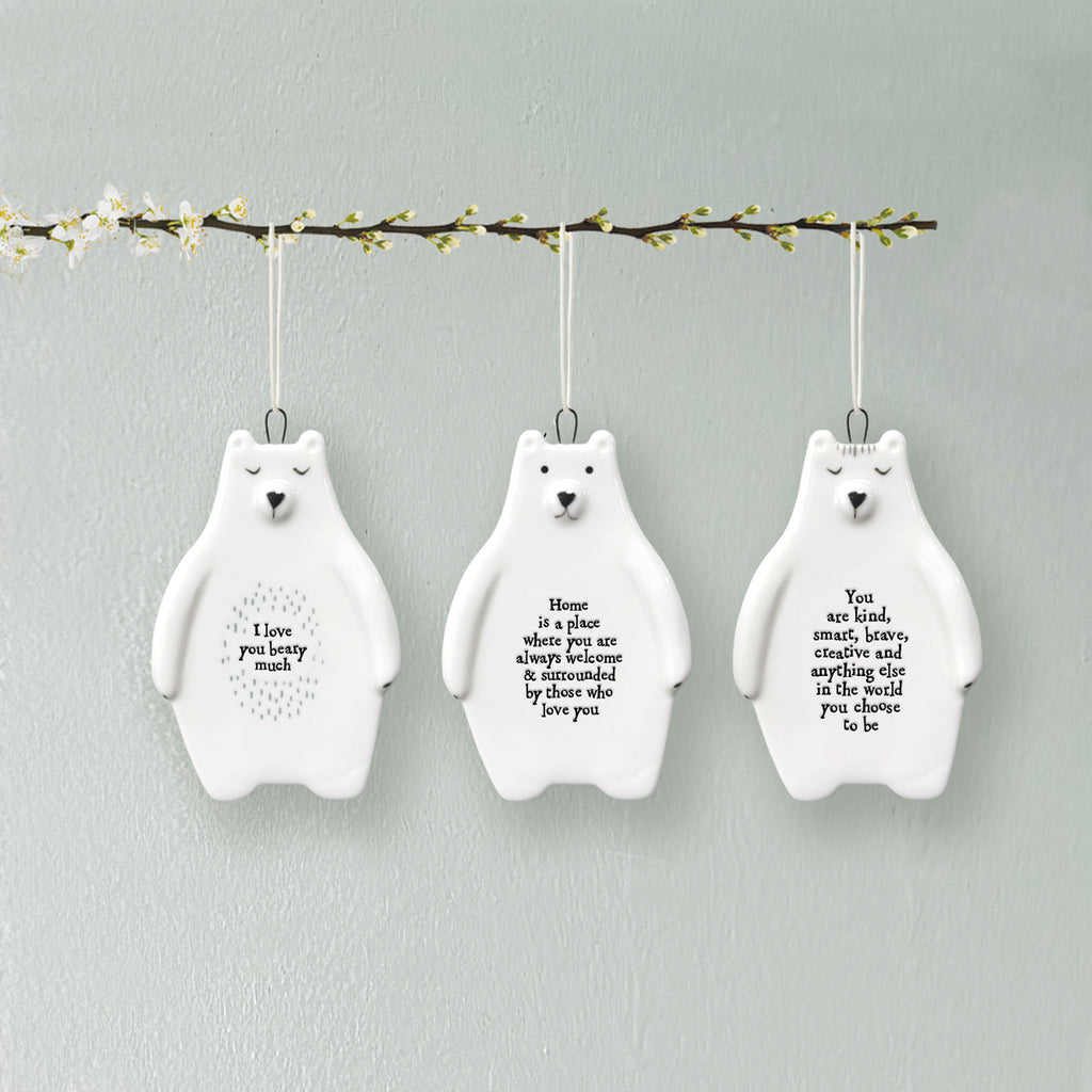 East of India Bear Hanger - You Are Kind, Smart, Brave