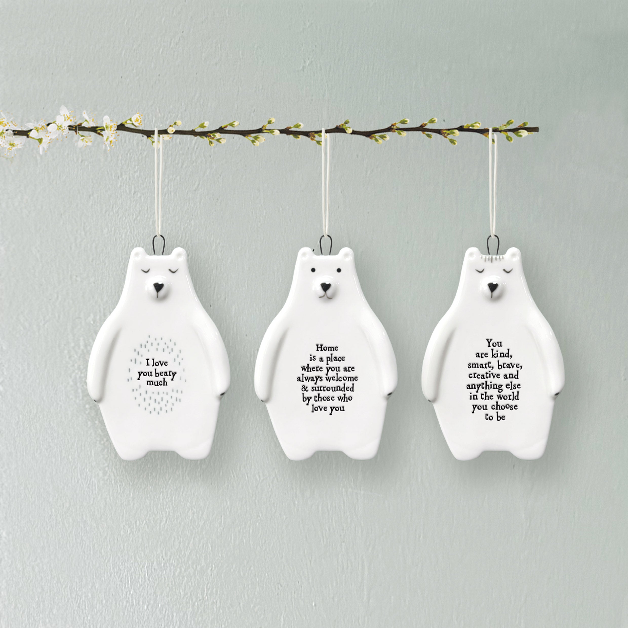 East of India Bear Hanger - You Are Kind, Smart, Brave
