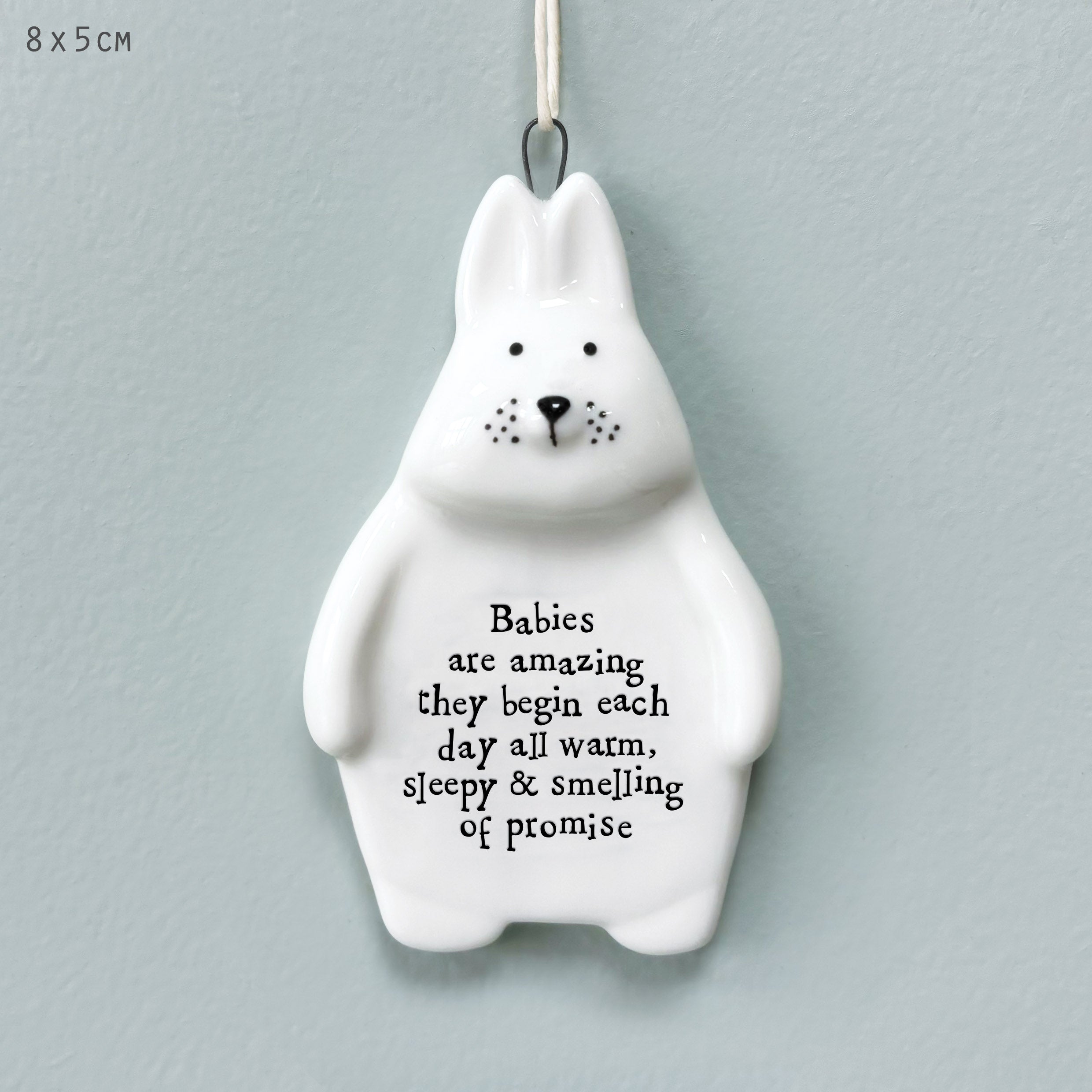 East of India Rabbit Hanger - Babies are Amazing, Full of Promise