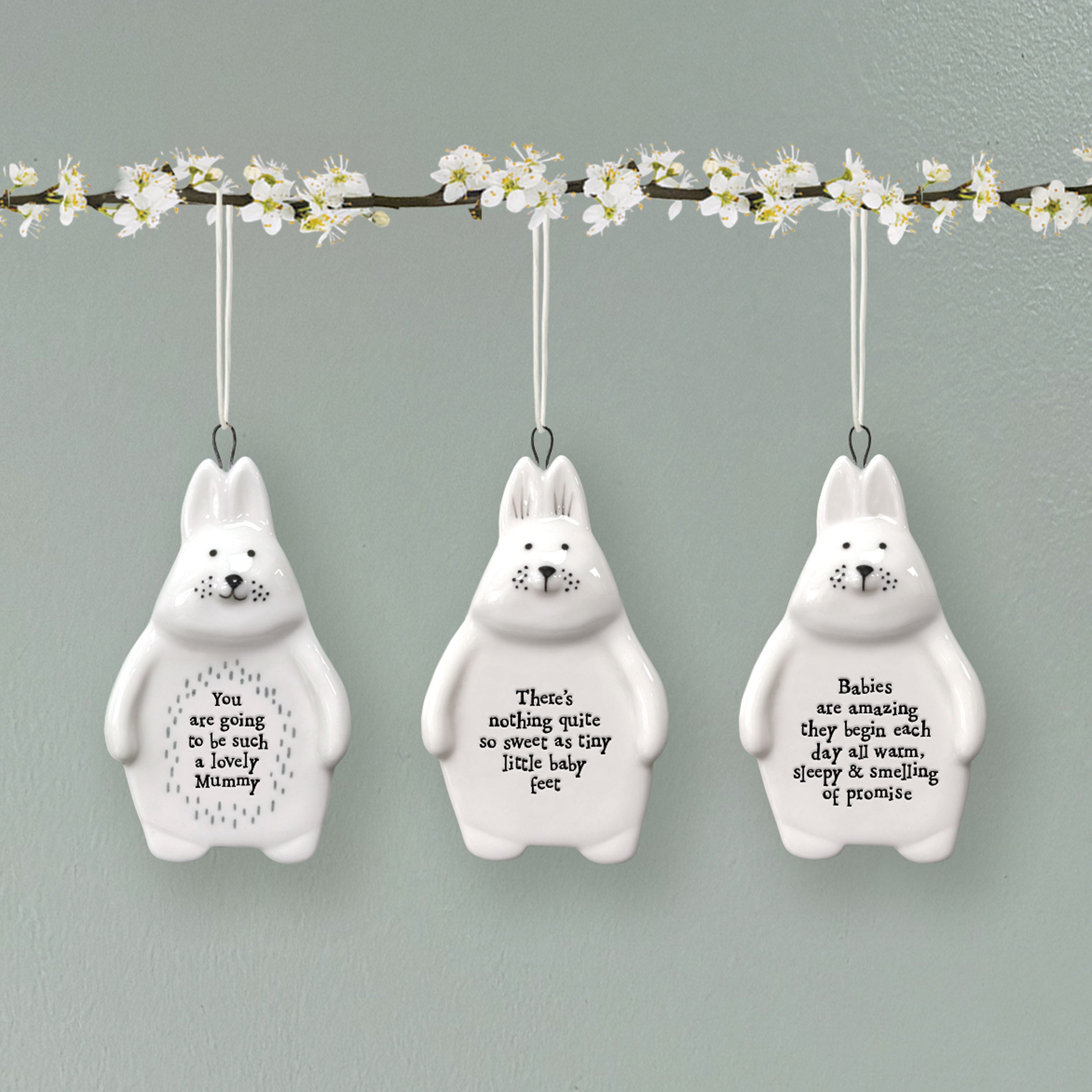 East of India Rabbit Hanger - Babies are Amazing, Full of Promise