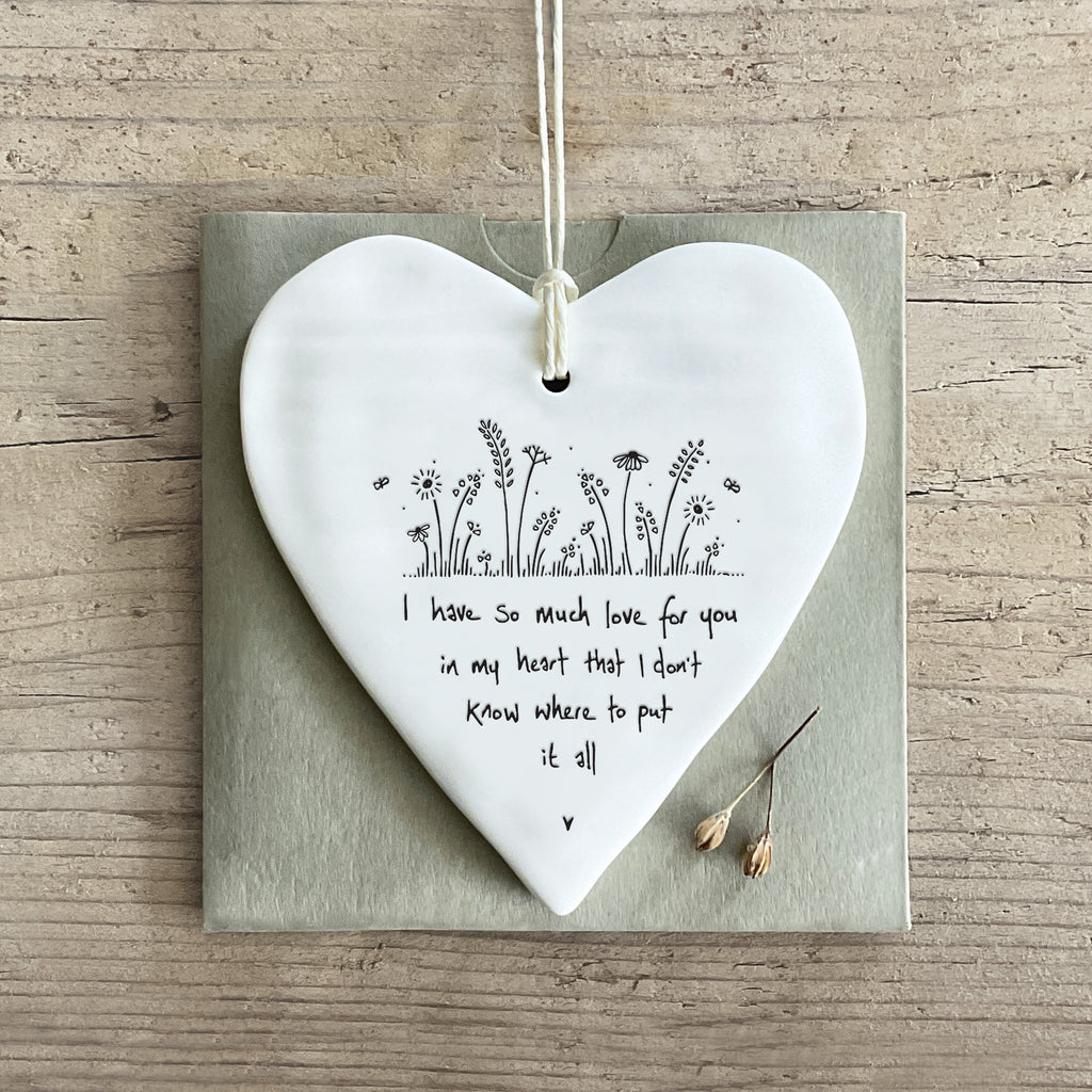 East of India Wobbly Round Heart - I Have So Much Love For You