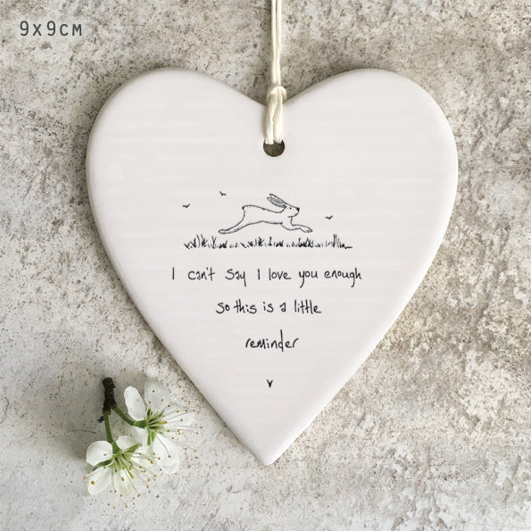 East of India Wobbly Round Heart - I Can't Say I Love You Enough