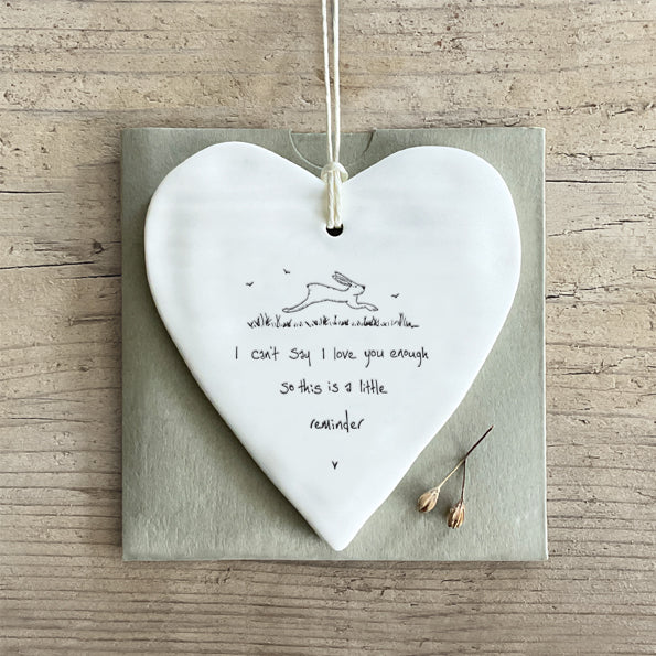 East of India Wobbly Round Heart - I Can't Say I Love You Enough