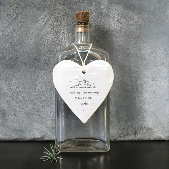 East of India Wobbly Round Heart - I Can't Say I Love You Enough