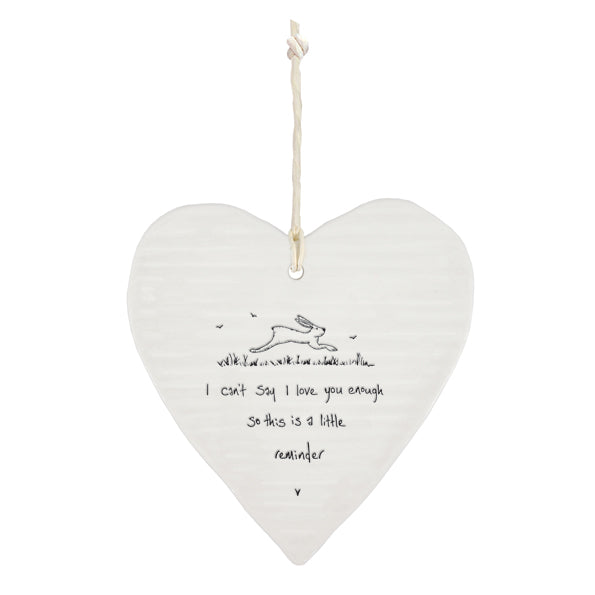East of India Wobbly Round Heart - I Can't Say I Love You Enough